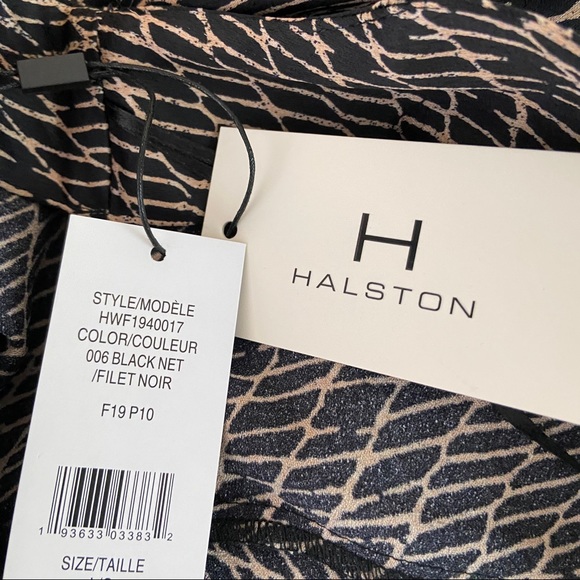 NWT H Halston Faux Wrap Satin Fit-&-Flare Dress Size Large - Picture 6 of 6